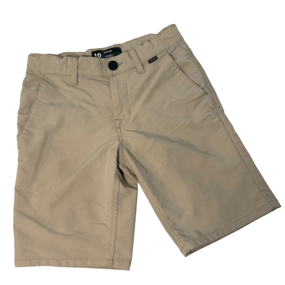 Hurley Boys H2O-Dri Hybrid Shorts Khaki Tan Size 10 Adjustable Waist Stretch